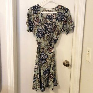 Lush Floral Wrap Dress – Size Small